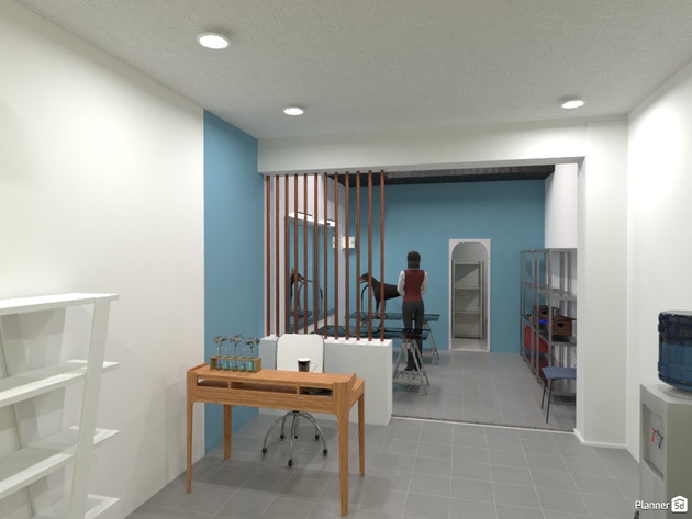 Visualization of one of interior design ideas for the dog grooming salon in Slovenia